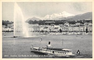 Unidentified Steamship At La Rade Genova Mont Blanc Ferry Boat Ship 