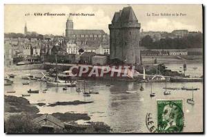 Old Postcard St Servan Cote d'Emeraude The Solidor Tower and the harbor