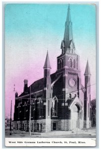 St. Paul Minnesota MN Postcard West Side German Lutheran Church 1912 Antique