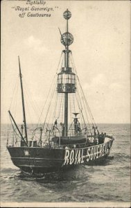 Boats, Ships Ligthship Lighthouse Related ROYAL SOVEREIGN c1915 Postcard