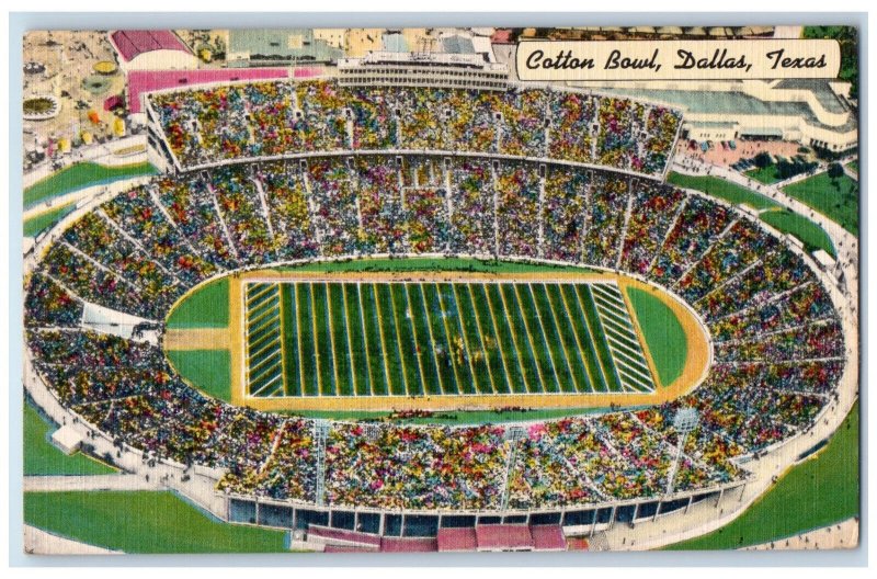 Aerial View Of Famed Cotton Bowl Football Stadium Dallas Texas TX  Postcard