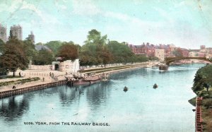 Vintage Postcard 1911 View From The Railway Bridge York England UK Photochrom