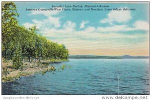 Arkansas Beautiful Lake Norfork Missouri Between Arkansas 1943