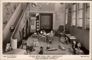 Cunard White Star Liner Queen Mary Nursery Antique Dolls Toys Real Photo PC