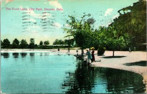 Vtg Postcard 1909 - The Duck Lake - City Park Denver, Colorado