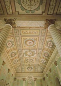 Derbyshire Postcard - Buxton Library, Assembly Room Ceiling   RRR373