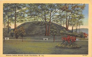 J33/ South Charleston West Virginia Postcard Native American Indian Mound 237