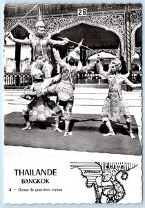 RPPC THAILAND Bangkok Danse de guerriers royaux map 4x6 Postcard