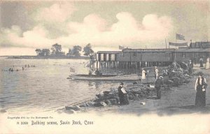 Bathing Beach Scene Savin Rock Connecticut 1905c Rotograph postcard