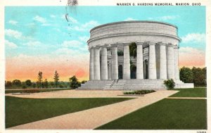 Vintage Postcard View of Warren G. Hardin Memorial Marion Ohio OH