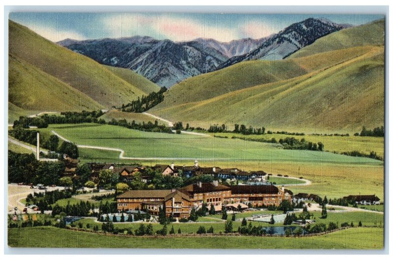 Sun Valley Idaho ID Postcard Summer Scene Union Pacific Railroad c1940's Vintage