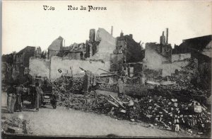 France Oies Rue du Perron Vintage Postcard C165