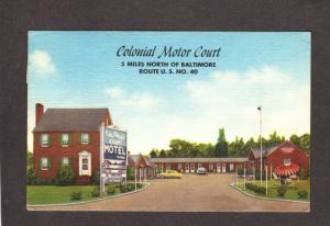 MD Colonial Motor Court Motel Route 5 nr Baltimore Maryland Postcard PC