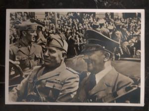 1940 Munich Germany Real picture Postcard RPPC cover Hitler & Mussolin meeting