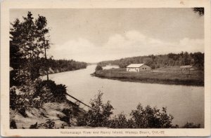 Nottawasaga River & Nancy Island Wasaga Beach Ontario ON c1938 Postcard H8