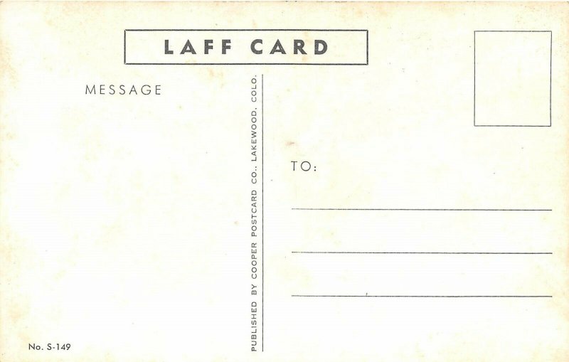 1950s Comic Laff Card Postcard My Dear I'm Just Wild About Men