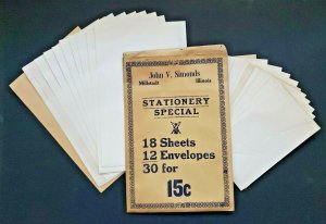 1940 - 50's John V Simonds Millstadt Ill Stationery Special Package NOS M569