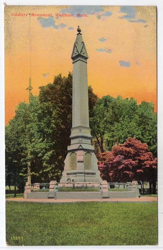 Waltham, Mass, Soldiers Monument