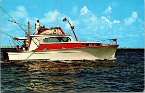 Deep Sea Fishing Boat Miami Marlin FL Florida VTG Postcard UNP Vintage Chrome 
