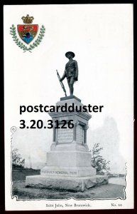 h2860 - ST. JOHN New Brunswick 1900s Soldiers Monument. Patriotic Crest