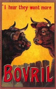 H. M. & Co. Famous Posters in Miniature Bovril I Hear they want more Postcard