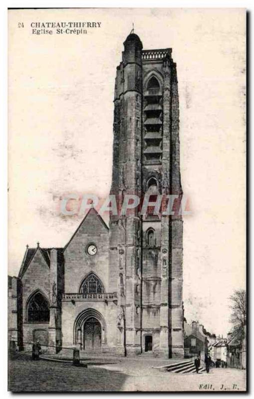 Postcard Chateau Thierry Old Church St Crepin