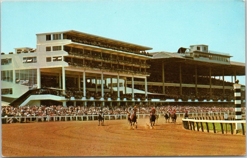 Monmouth Park Jockey Club - Harness racing Oceanport New Jersey postcard