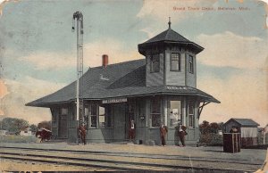 DS1/ Bellevue Michigan Postcard c1910 Grand Trunk Railroad Depot 351