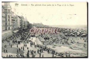 Old Postcard Ostend Vue Generale d & # 39A part dela Beach and La Digue