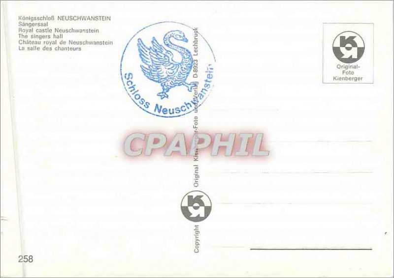 Postcard Modern K�nigsschloss Sangersaal Neuschwanstein Royal Castle Neusch...