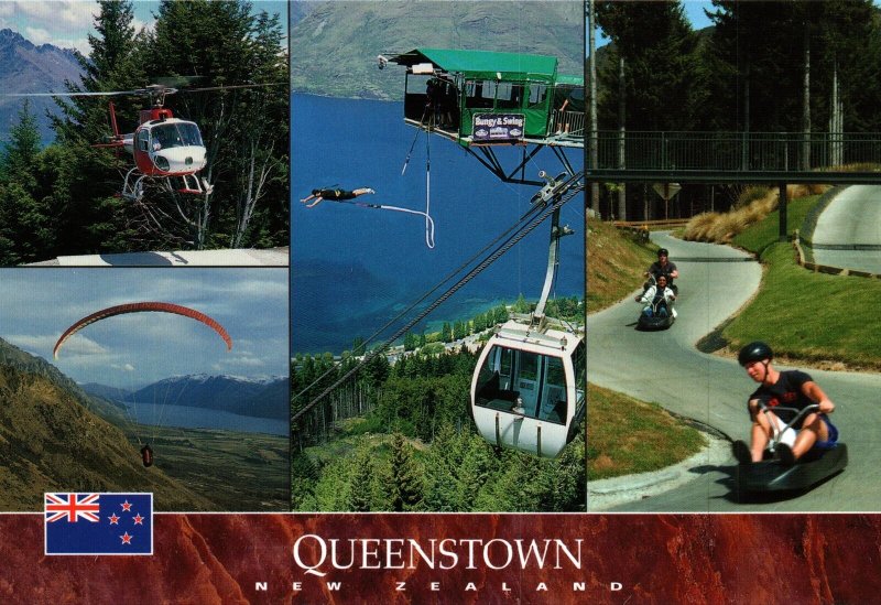 VINTAGE POSTCARD CONTINENTAL SIZE RECREATIONAL ACTIVITIES QUEENSTOWN NEW ZEALAND