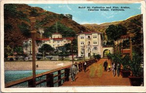 Postcard Hotel St. Catherine and Pier, Avalon, Santa Catalina Island, California