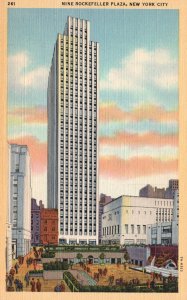 New York City NY, Nine Rockefeller Plaza 36-Story Building Skyscraper Postcard