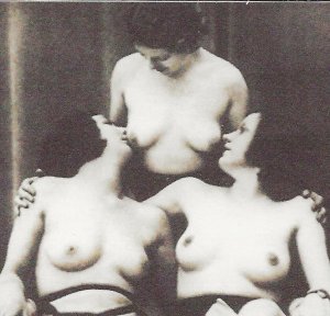 rc-07 -  3 Nude French Women Imported B&W RPPC Picture Postcard.