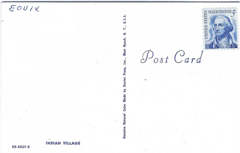1960's Indian Village Native American Chrome Postcard