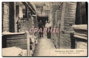 Old Postcard Printing Press Allain Elbeuf An allee of store papers