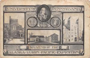 ALASKA YUKON PACIFIC EXPOSITION UNIVERSITY PENNSYLVANIA SOUVENIR POSTCARD 1909