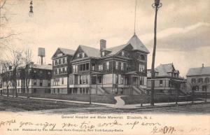 Elizabeth New Jersey view of General Hospital Blake Memorial antique pc Z25693