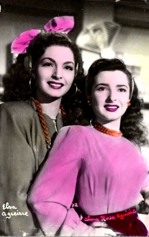 Beautiful Ladies Elza Aguirre & Alma Rosa Aguirre Real Photo