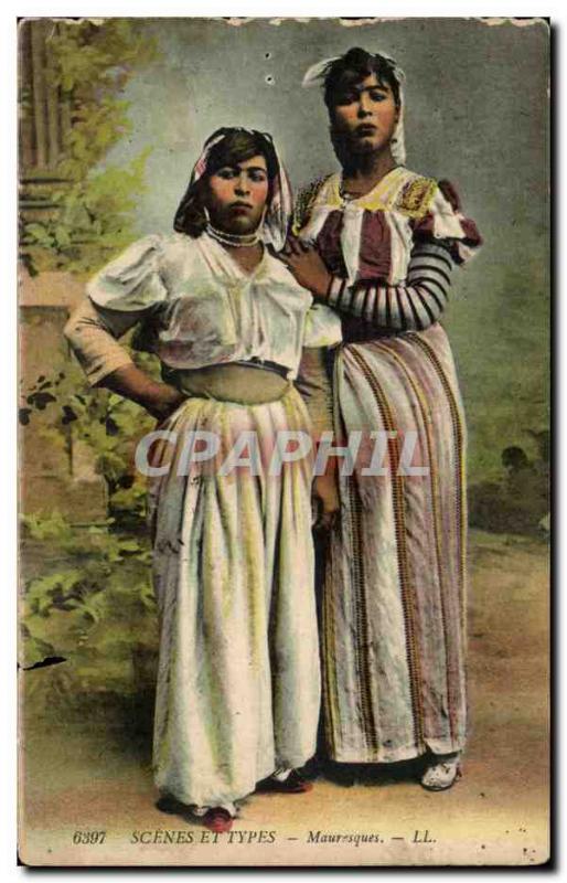 Old Postcard Scenes And Types Moorish Folklore Costume