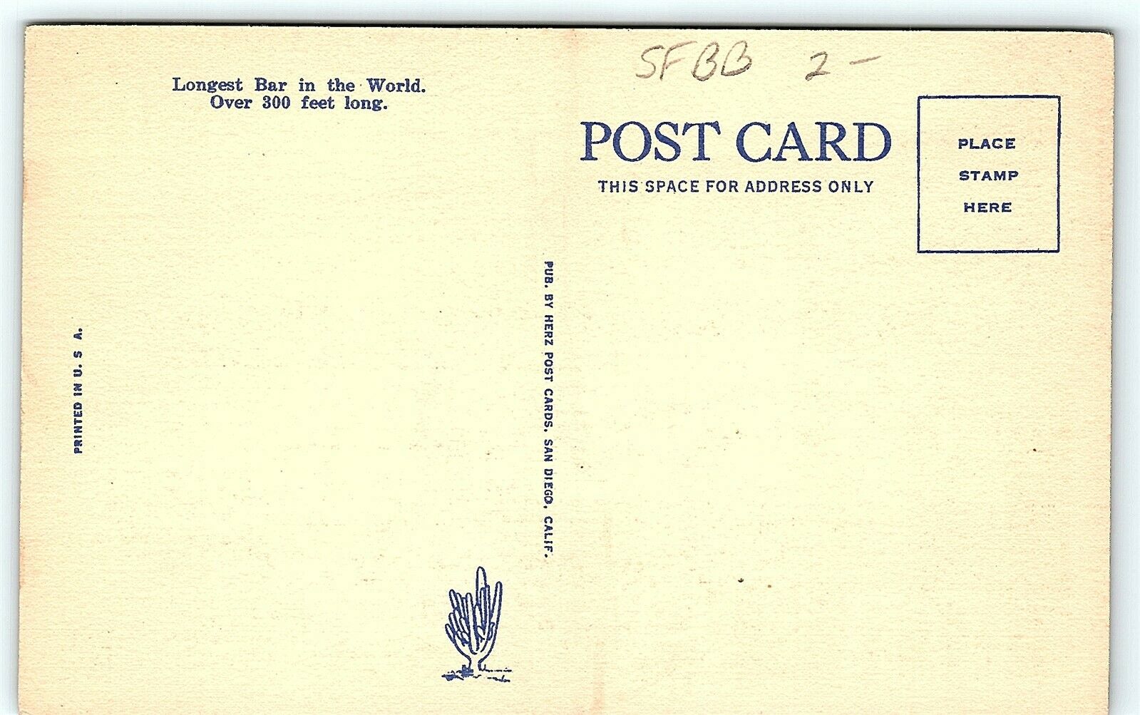 Postcard Mexico Tijuana Mexicali Beer Hall Worlds Longest Bar Linen Dualview R52 Latin & South