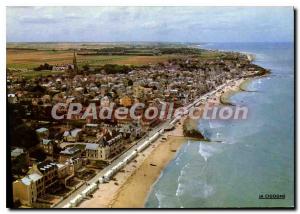 Modern Postcard Saint Aubin Sur Mer By Plane On The Beach And The City