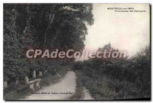 Postcard Old Montreuil sur Mer Ramparts Promenade