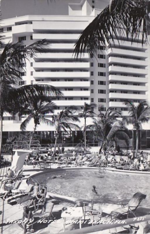 Florida Miami Beach The Saxony Hotel & Swimming Pool Real Photo