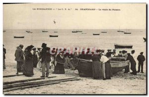 Old Postcard Grandcamp the Sale of Fish TOP