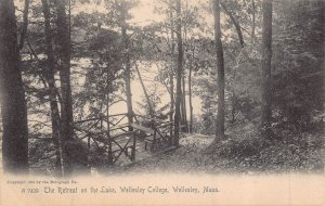 WELLESLEY COLLEGE MA~THE RETREAT ON THE LAKE~1900s ROTOGRAPH PHOTO POSTCARD