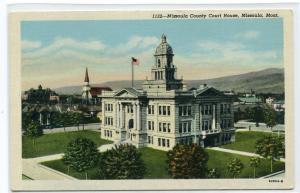 Court House Missoula Montana linen postcard