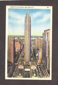 NY Rockefeller Center Cntr New York City NYC Postcard Linen PC