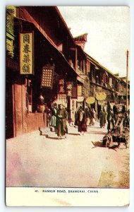 c1910 SHANGHAI CHINA NANKIN ROAD STREET SCENE EARLY UNPOSTED POSTCARD P4282