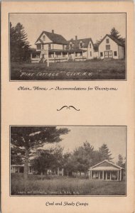 Glen New Hampshire Pine Cottage Main House Cool and Shady Camps Adv Postcard Z21